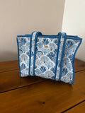 Midi Blue Seashell Zipped Tote Bag