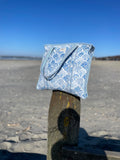 Large Blue Seashell Zipped Tote Bag
