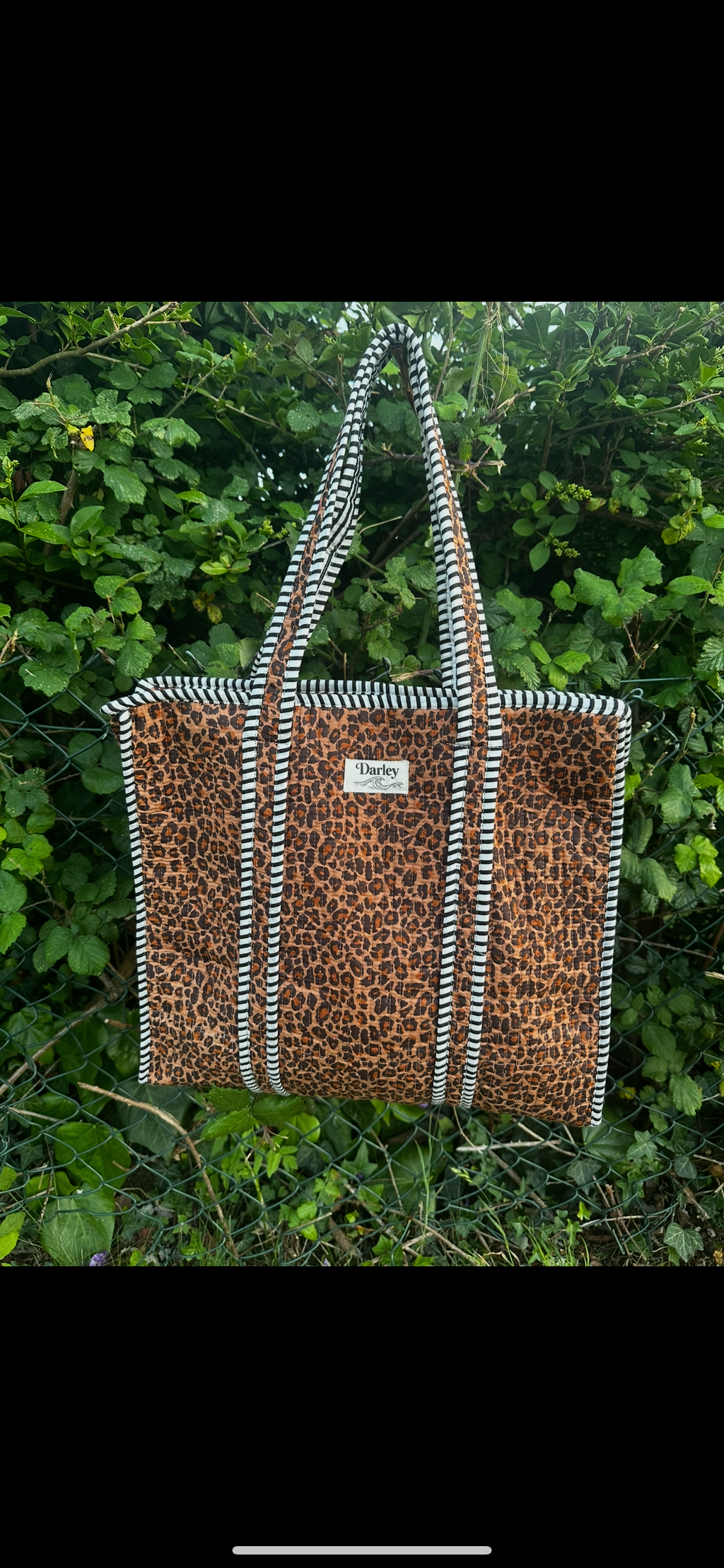 Leopard print tote bag