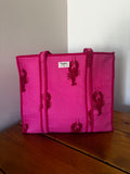 Large Bright Pink With Lobster Tote Bag