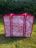 Large Pink Seashell Zipped Tote Bag