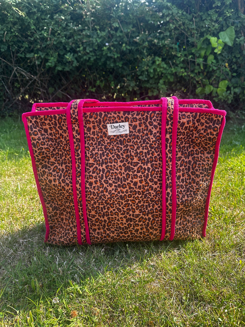 Leopard With Pink Piping Tote Bag