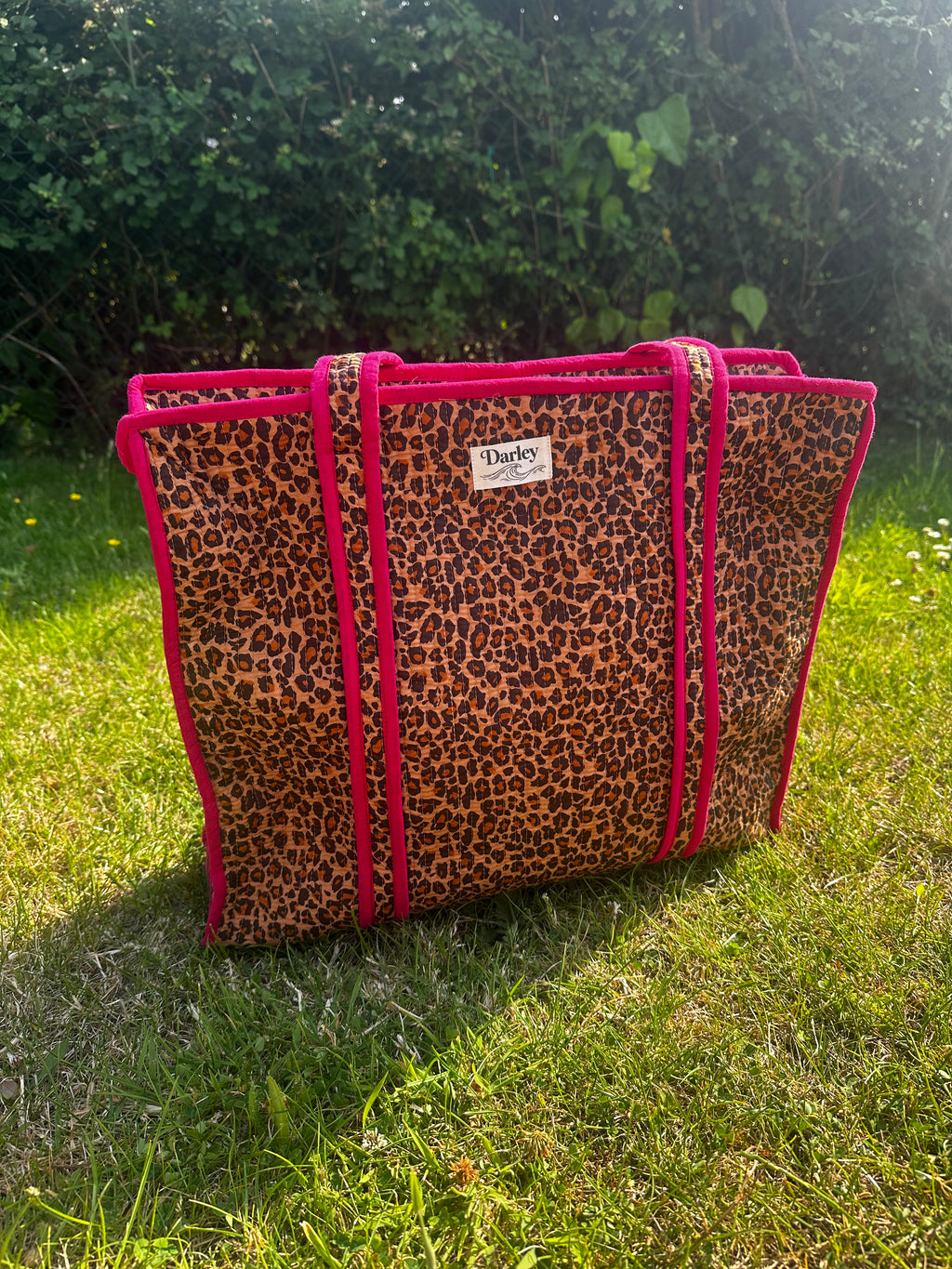 Leopard With Pink Piping Tote Bag