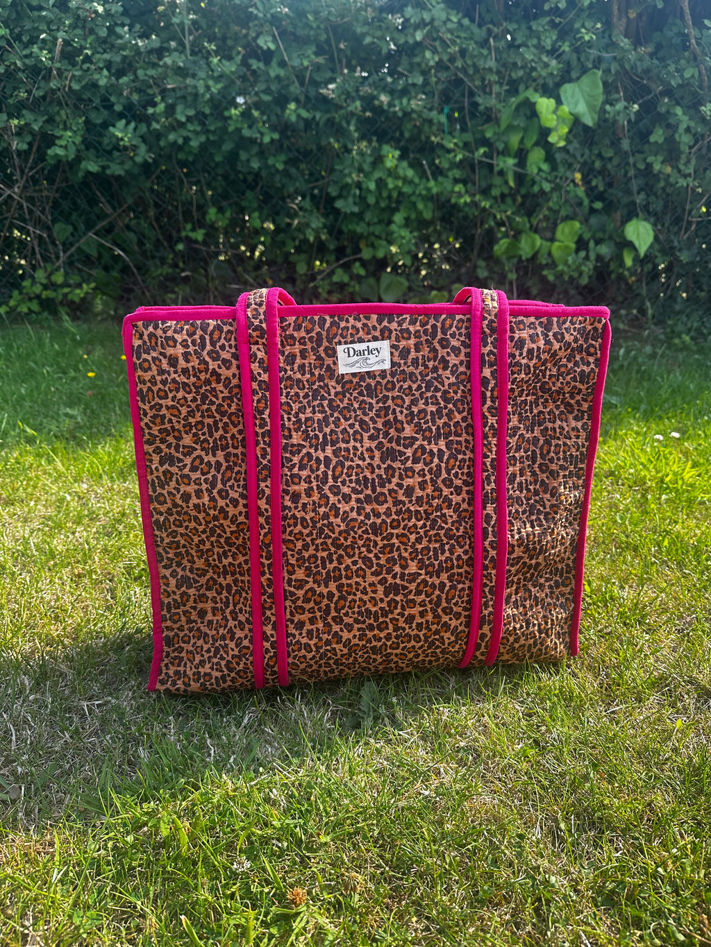 Leopard With Pink Piping Tote Bag