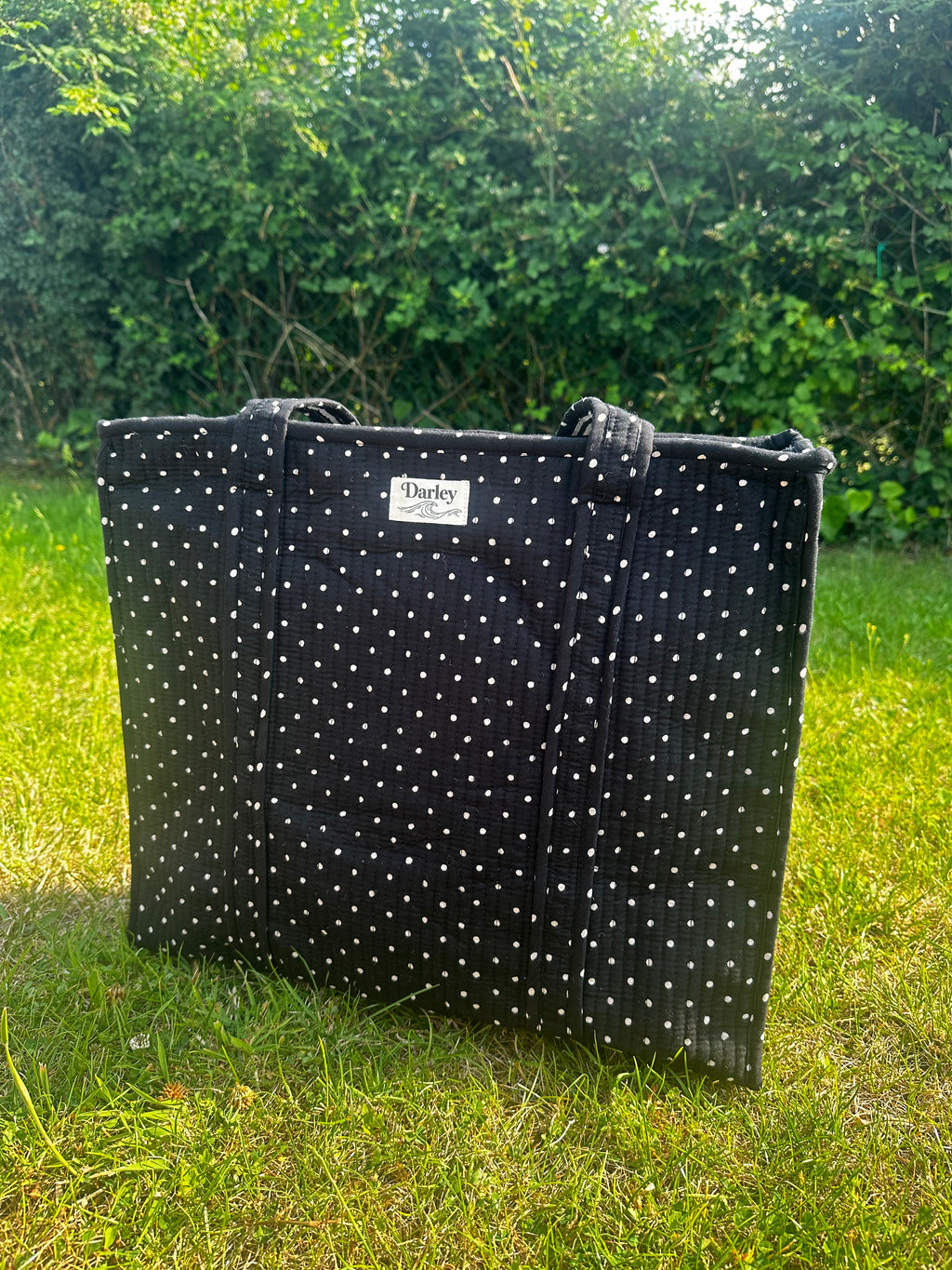 Polka Dot Zipped Tote Bag