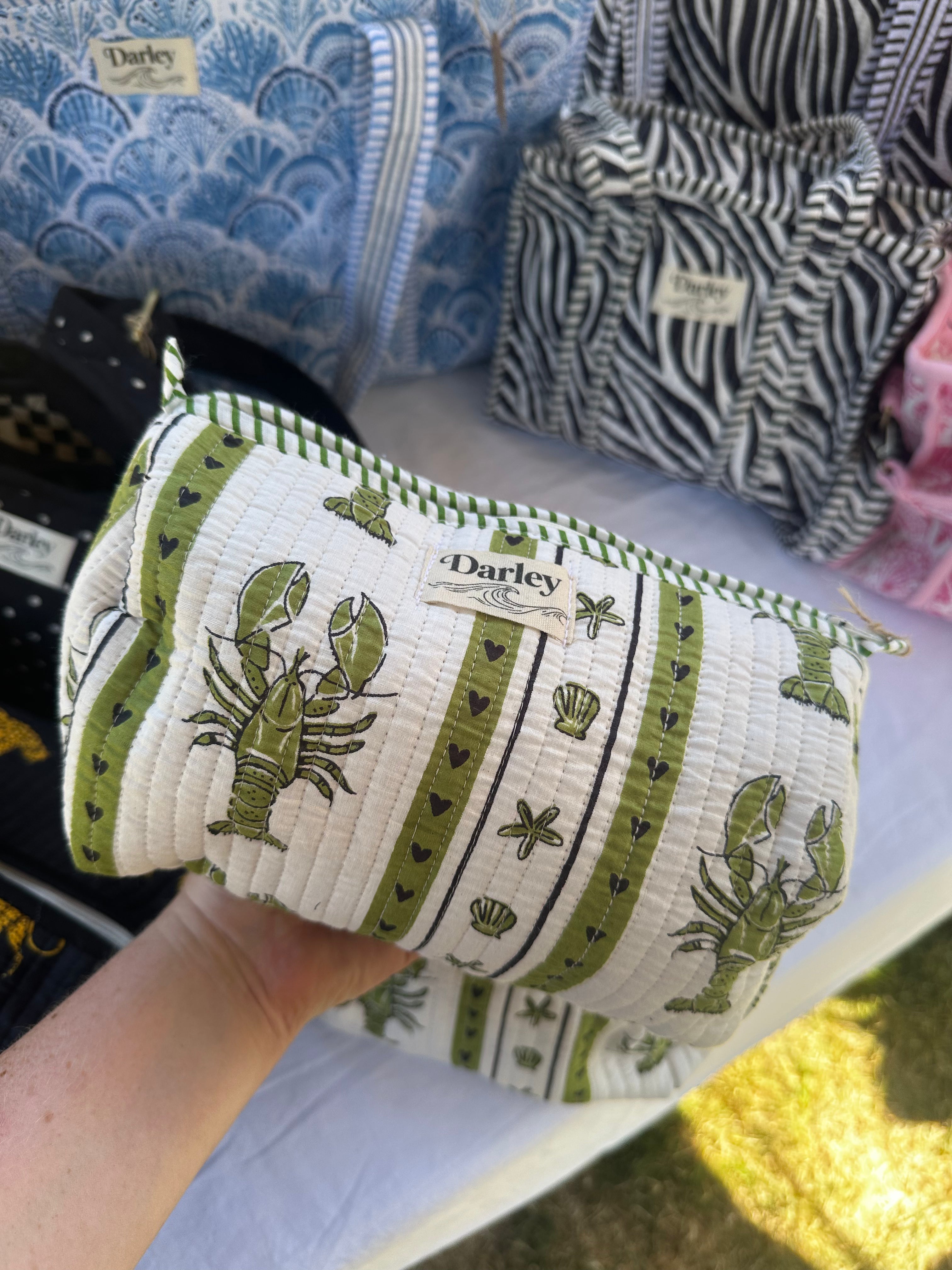 Green and White Lobster 3 Piece Set