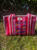 Embroidered Sardine Midi Tote Bag