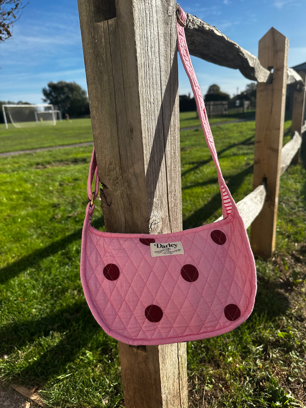 Pink with Burgundy Spots Side Bag