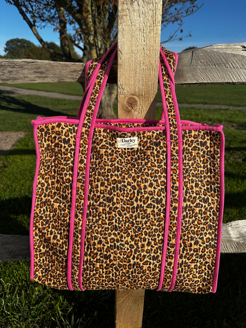 Leopard With Pink Piping Tote Bag