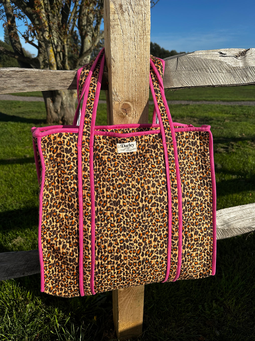 Leopard With Pink Piping Tote Bag
