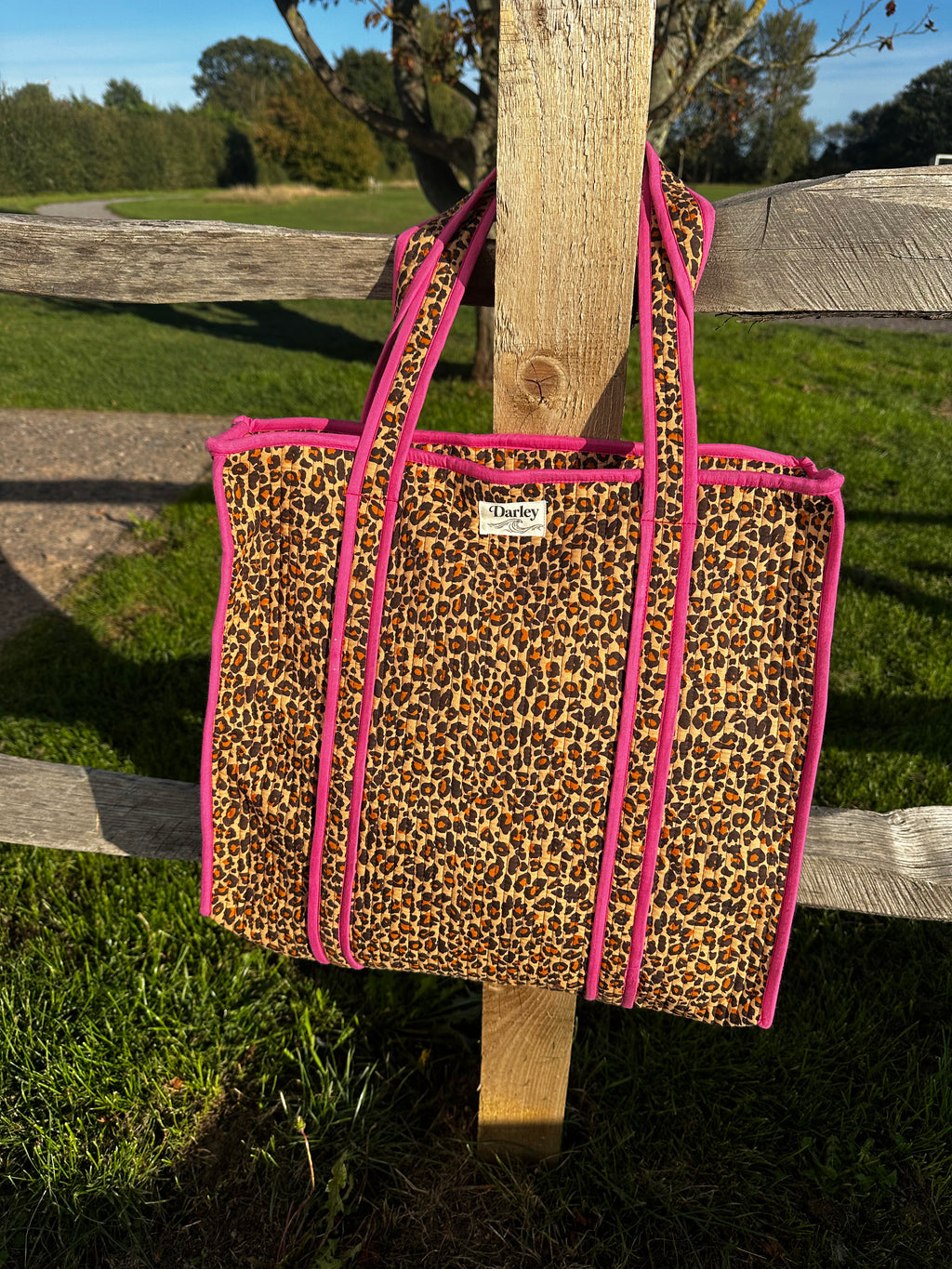 Leopard With Pink Piping Tote Bag