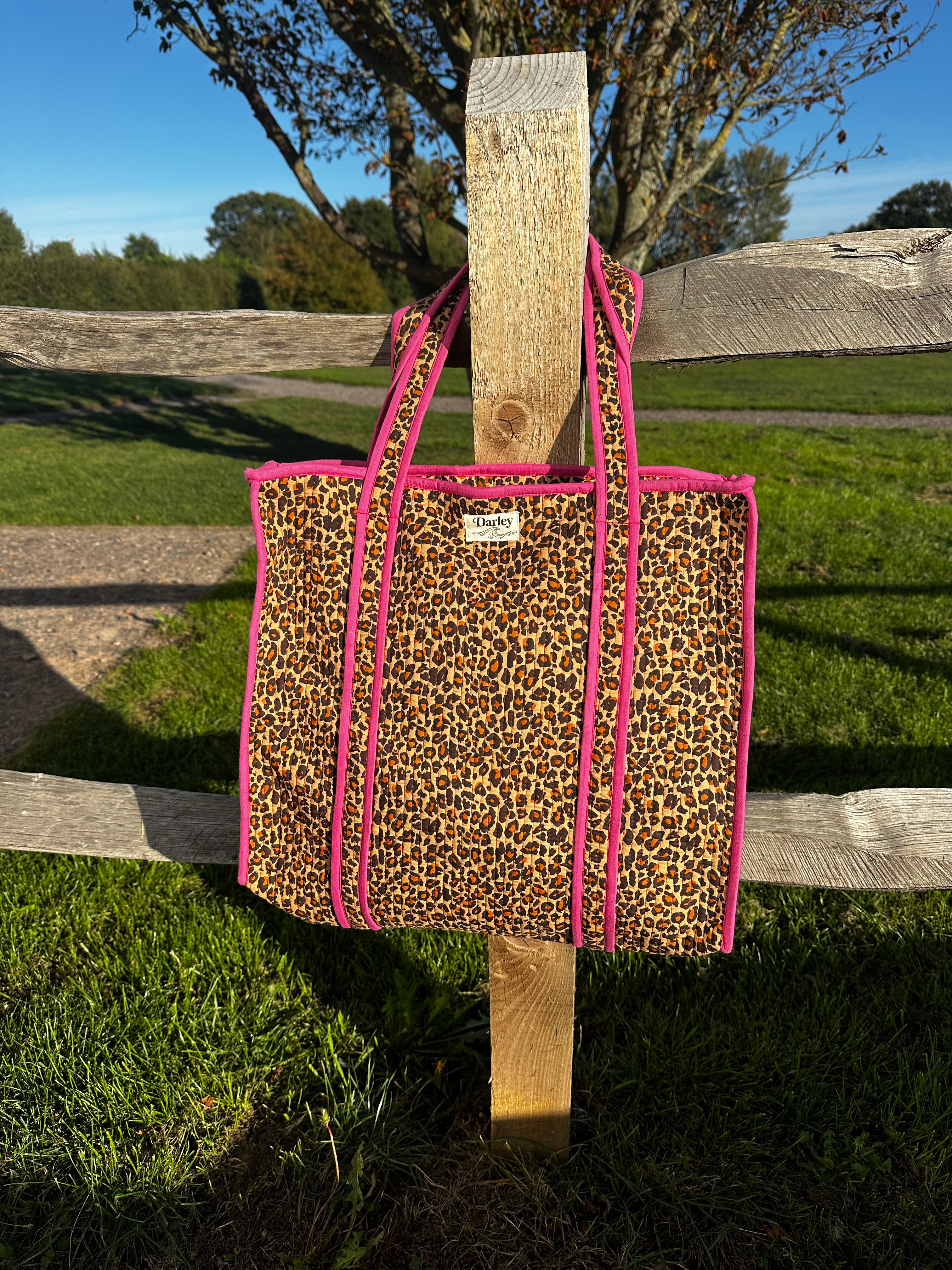 Leopard With Pink Piping Tote Bag