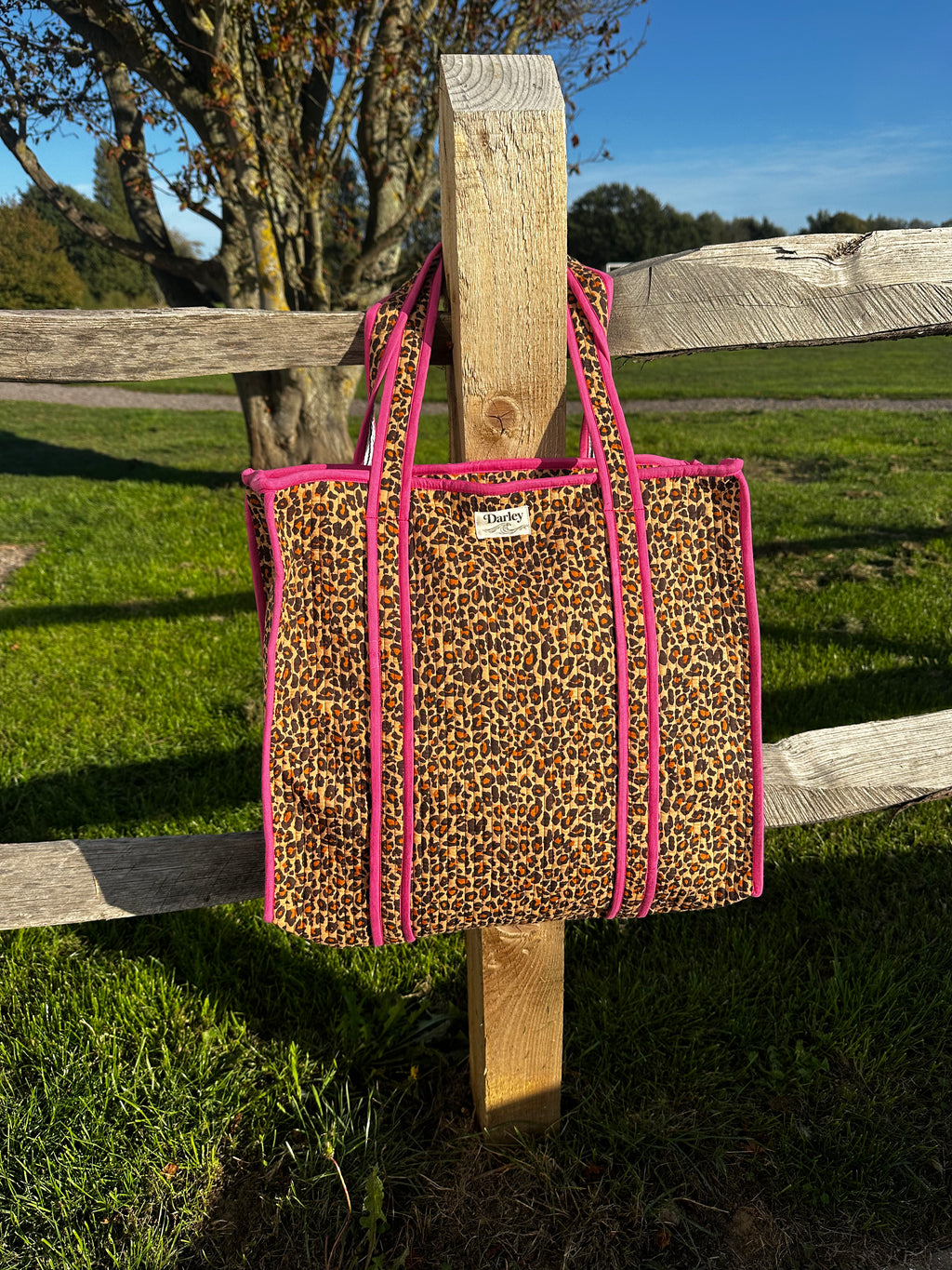 Leopard With Pink Piping Tote Bag