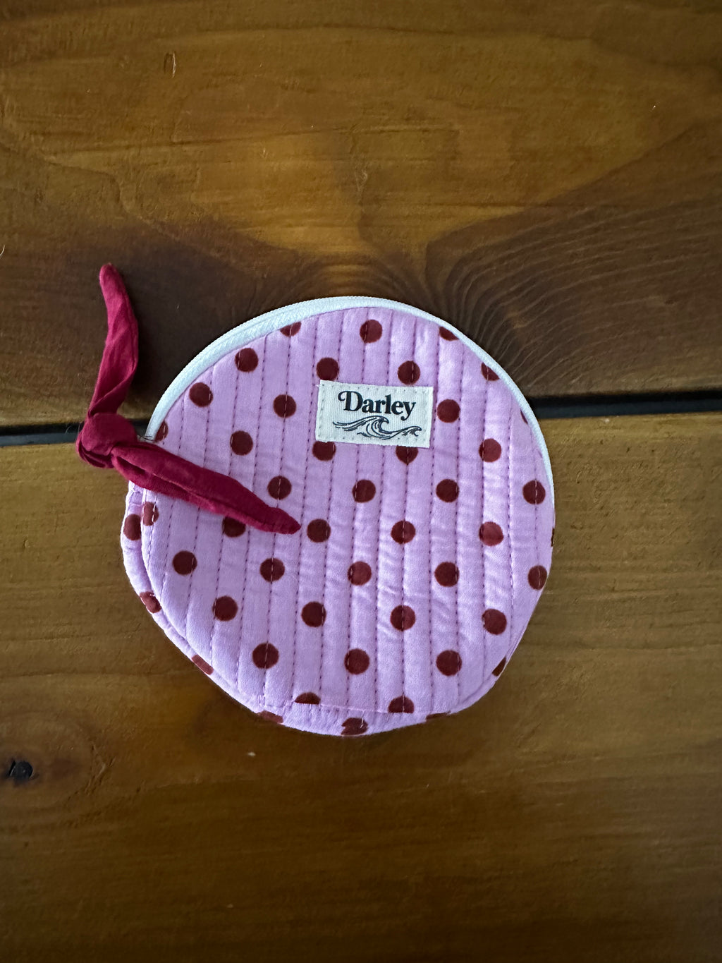 Round coin purse with zip
