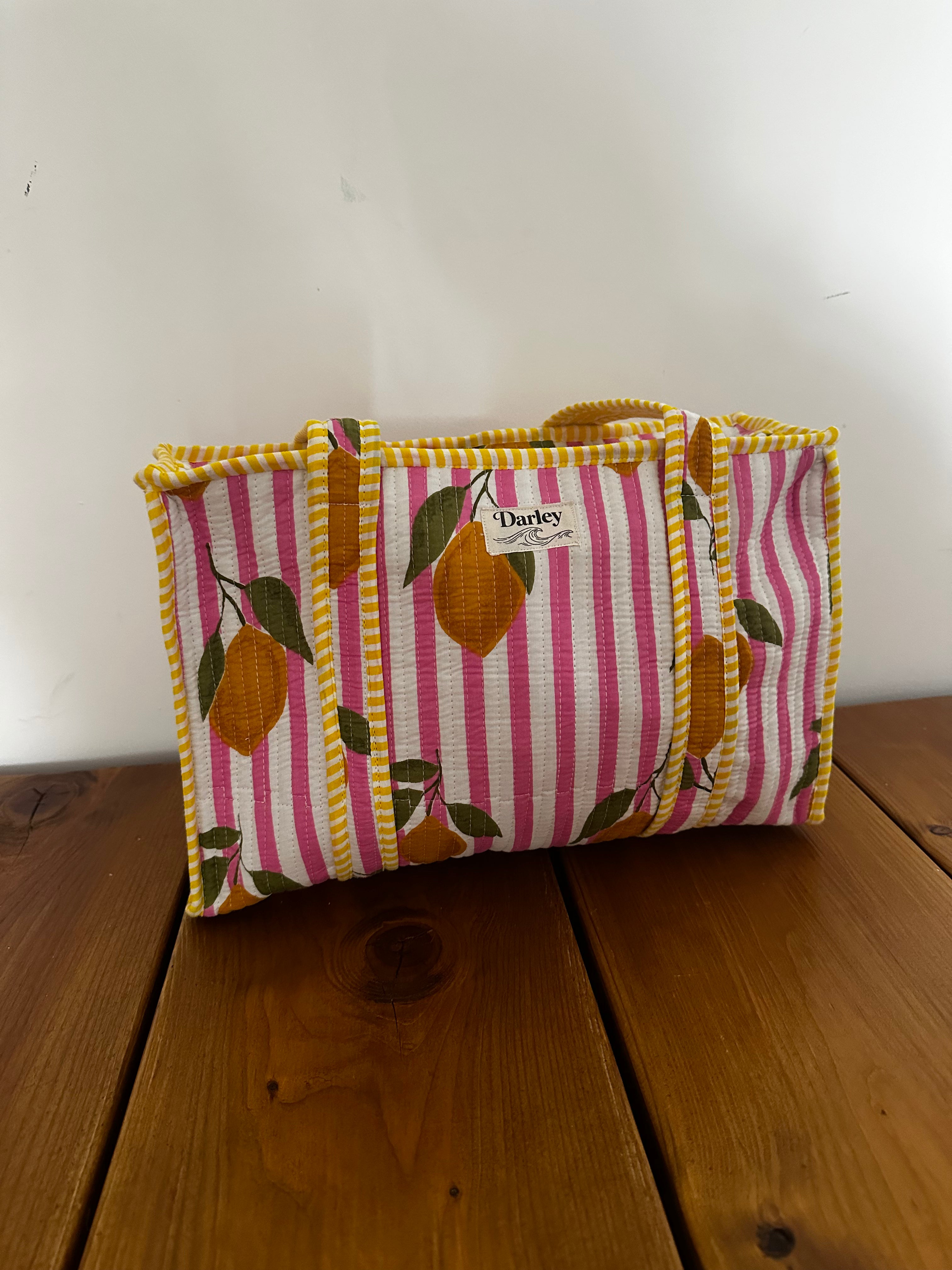 Lemon midi zipped tote Bag