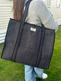 Polka Dot Zipped Tote Bag