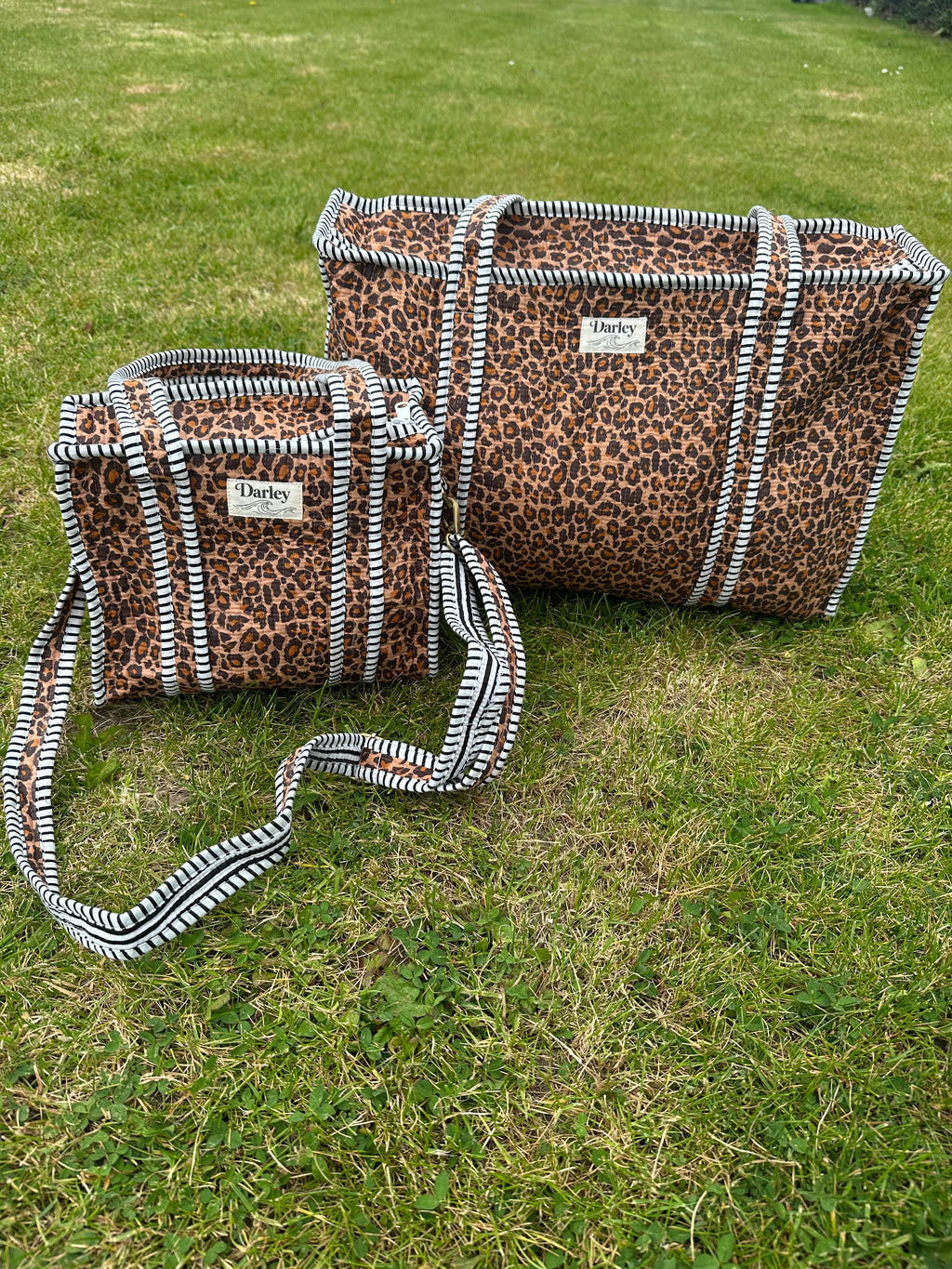 Mini leopard print tote bag