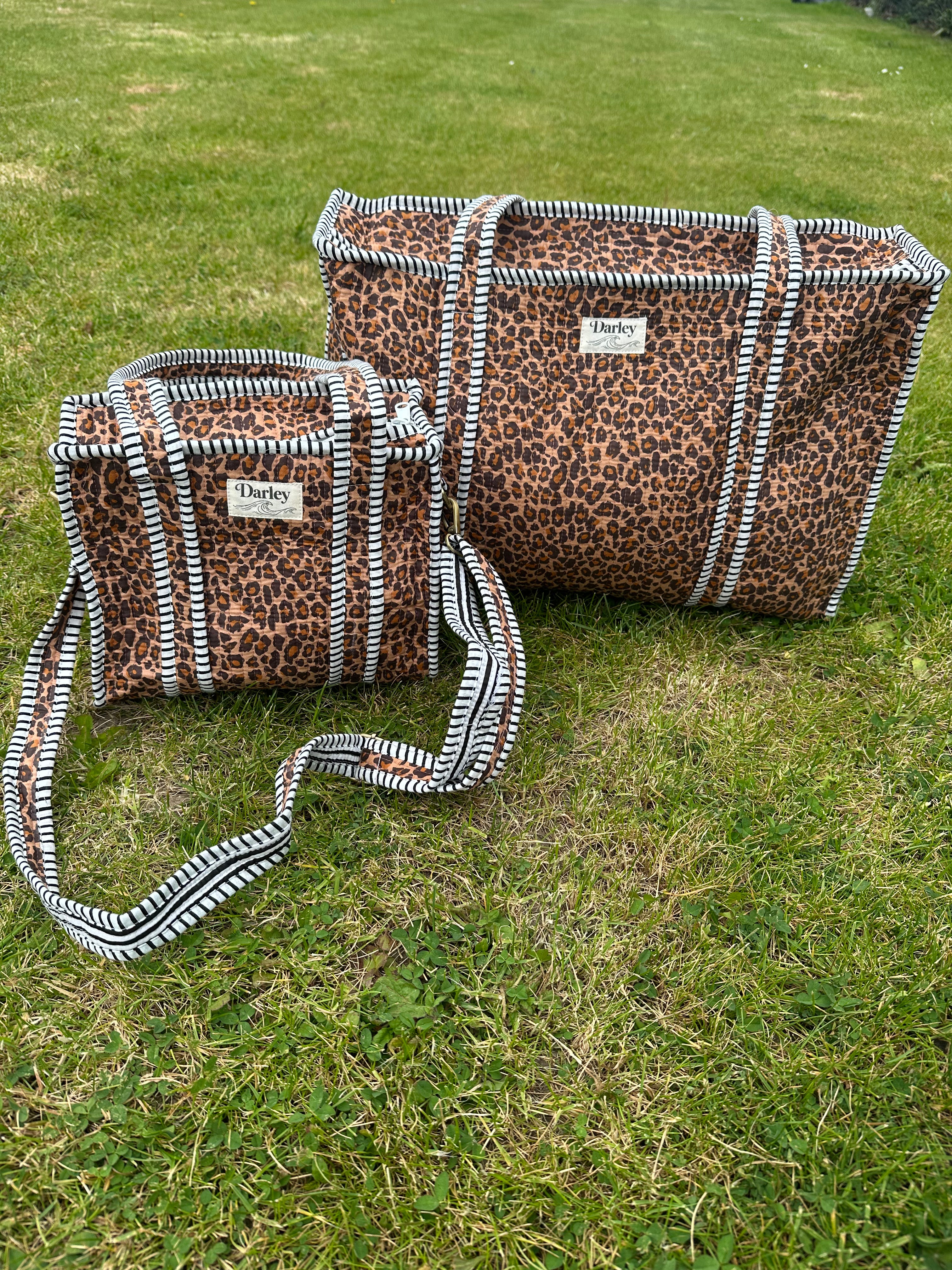 Mini leopard print tote bag