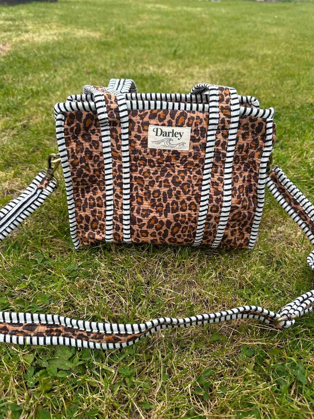 Mini leopard print tote bag