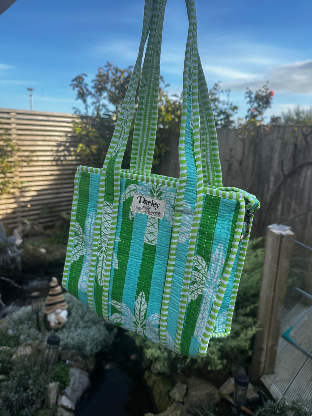 Palm Tree Mini zipped tote bag